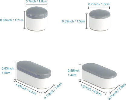 Hibbent 10 Pieces Toilet Seat Bumpers, Universal Buffer Toilet Lid Rubber Bumpers Each One with 2 Thickness TPE Pads(2 Heights) Strong Adhesive Bidet Bumpers Used for Home, Hotel, Hospital