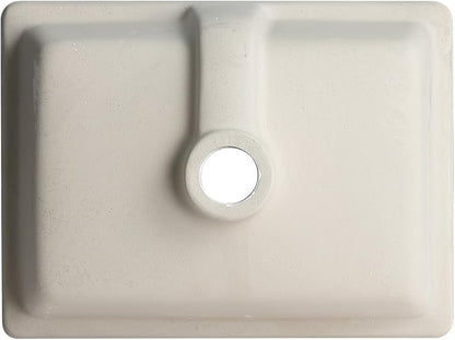 Small Undermount Bathroom Sink 16 Inch White Rectangular Porcelain Ceramic Vanity Basin with Overflow (15.70"x11.69") KDKSC