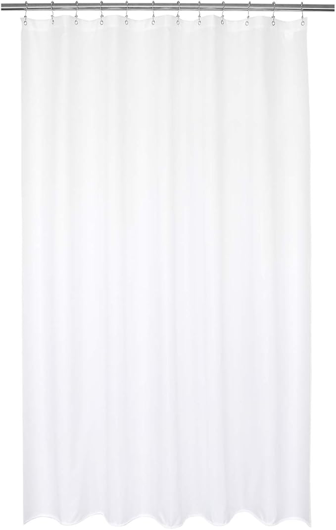 Barossa Design Waterproof Fabric Shower Curtain or Liner Microfiber 72" W x 78" H - Hotel Quality, Machine Washable, White Shower Curtain Liner for Bath Tub, 72x78 Inches