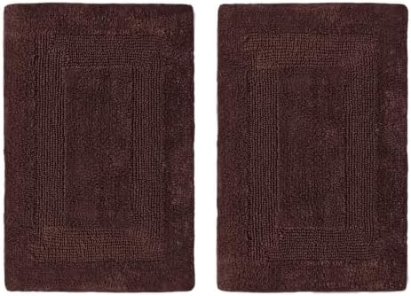 COTTON CRAFT Bath Rugs - 2 Pack Large 20x30 Soft Plush Bath Mats - Brown