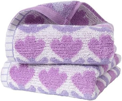 YiLUOMO Purple Tulips Pattern Spring Hand Towel Set of 2 Highly Absorbent Quick Dry 100% Cotton Decorative Hand Towels for Bathroom Hotels Spa 13" X 29"
