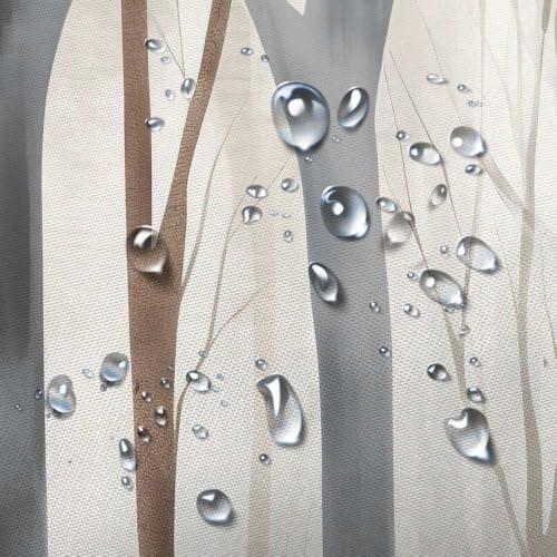 Birch Forest Abstract Shower Curtain Farmhouse Bathroom Decor 72X75 Inch