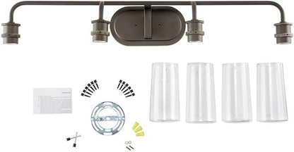 KICHLER Braelyn 44" 4 Light Vanity Light with Clear Seeded Glass Chrome