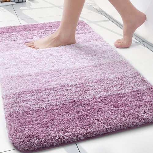 Arotive Microfiber Bathroom Rugs, Shaggy Soft Absorbent Bath Rug, 24x16
