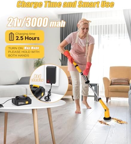 Qimedo Electric Spin Scrubber Q3, 6000mAh, Extra-Large Brush Head, 1200RPM