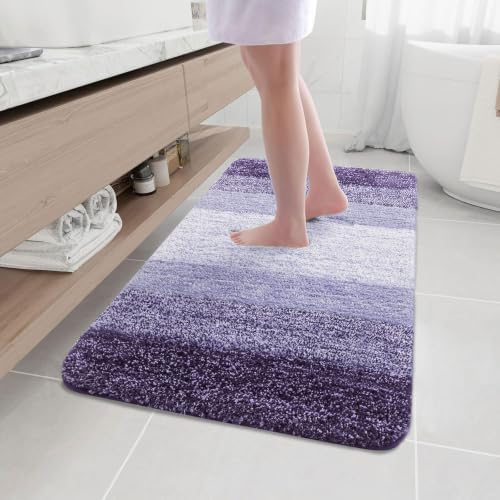 Arotive Microfiber Bathroom Rugs, Shaggy Soft Absorbent Bath Rug, 40x32