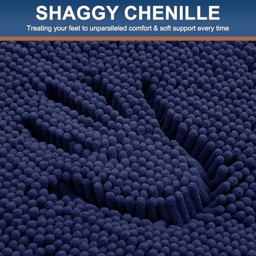 Smiry Bathroom Rugs 45X27, Luxury Chenille Extra Soft Absorbent Bath Mat