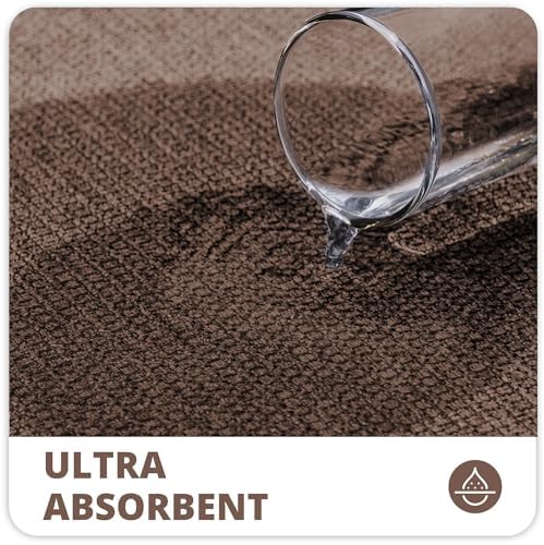 Bosap Bath Mat,Ultra Thin Bathroom Rugs,Rubber Bath Mats for Bathroom,No Slip Bath Rugs,Quick Dry,Machine Washable,Low Pile,Absorbent,Shower Outside,Sink,Home Decor Accessories.Brown,2'x3'(24x36inch)
