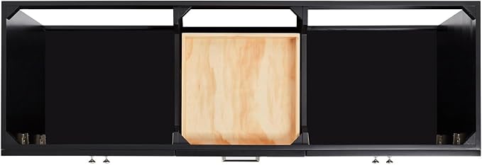 Bradford 66" Black Double Bathroom Vanity, 1.5" Edge Pure White Quartz Countertop, Rectangular Undermount Sinks, Soft Closing Doors & Dovetail Drawers, Brushed Nickel