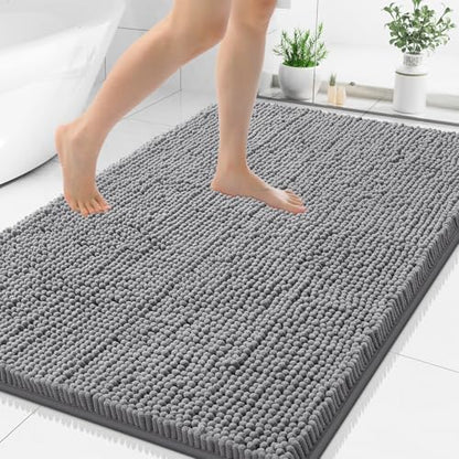 Smiry Bathroom Rugs 48X32, Luxury Chenille Extra Soft Absorbent Bath Mat