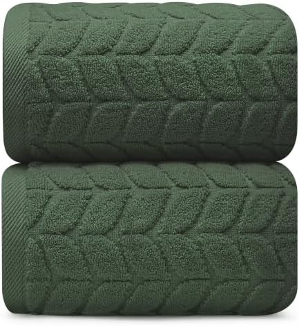 Alusa Home Ultra Soft & Stylish 700 GSM Luxury Bath Sheets | Pack of 2 | Extra Large 35x70 Inches | 100% Zero-Twist, Long-Staple Cotton | Remarkably Absorbent (Hunter Green)