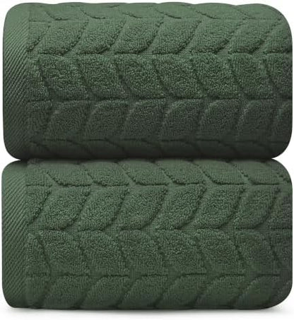 Alusa Home Ultra Soft & Stylish 700 GSM Luxury Bath Sheets | Pack of 2 | Extra Large 35x70 Inches | 100% Zero-Twist, Long-Staple Cotton | Remarkably Absorbent (Hunter Green)