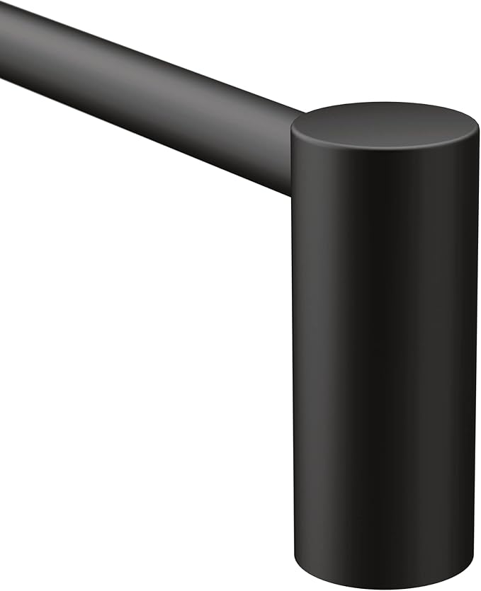 Moen Align Matte Black 18 inch Modern Single Towel Bar, YB0418BL
