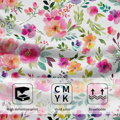Spring Summer Floral Hand Towels Set of 2, Multicolor Flower Decorative Bathroom Towel 28x14 Inch, Soft Absorbent Microfiber Wash Cloth for Kitchen Gym Hotel Home Decor