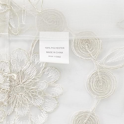 Rose Vine Shower Curtain Fabric Laced Shower Curtain for Bathroom Classic Unique Design Luxury Bathroom Curtain Bathtub Home Decor 72"x70", Beige