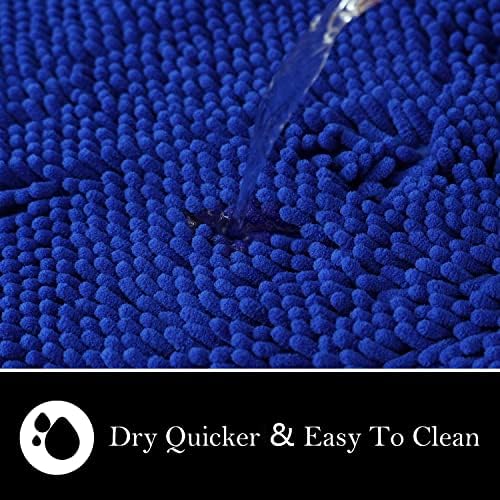 Bathroom Rugs Chenille Bath mat 2 Piece Set, Super Absorbent, PVC Non Slip Backing, Bath mats for Bathroom, Plush Shaggy, Thick, Machine Washable, Bathtub, Shower, Toilet.(Royal Blue)
