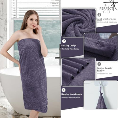 Bath Towel Set of 4 Extra Large Bath Sheet 35"x70" Oversized Bath Towel Soft Microfiber Bathroom Towel for Adults Highly Absorbent Quick Dry Towel Set for Bathroom,Hotel,Shower Bath Sheet Towel Plum