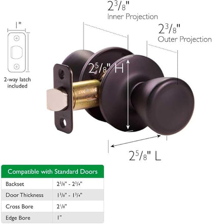 Design House 779256 Tulip Passage Hall and Closet Door Knob Matte Black