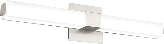 LED Bathroom Vanity Light - 24 inch Brushed Nickel Vanity Lights - Modern Bathroom Light Fixtures Over Mirror 6000K Cool White