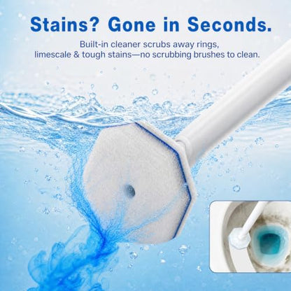 2 Disposable Toilet Brush and Holder Set, with 40 PCS Brush Head for Clorox