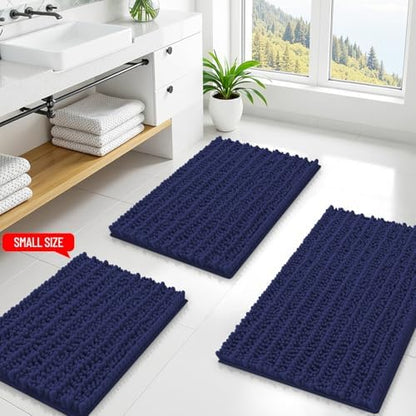 Smiry Bathroom Rugs 44X24, Extra Soft Rubber Backing Chenille Bath Mats