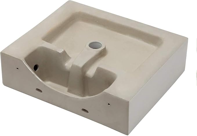 Lordear Floating Bathroom Sink Wall Mounted 21"x16" Bathroom Vessel Sinks Free Standing Wall Hung Sink Rectangle White Porcelain Ceramic Vessel Art Basin