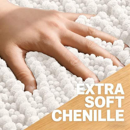 OLANLY Large Bathroom Rugs 40x32, Thick Soft Absorbent Chenille Bath Rugs