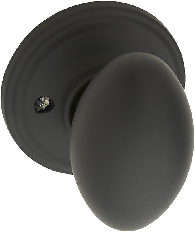 Copper Creek EK2090BC Egg Door Knob, Dummy Function, 1 Pack, in Black