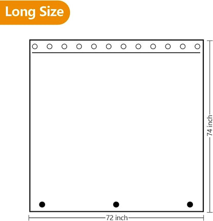 Seenus 74 inch Long Cloth Shower Curtain Liner with 3 Weighted Magnets, 72'' x 74'' Waterproof Fabric Shower Liner Washable, Neutral White Lightweight Bathroom Shower Curtain Hotel Quality