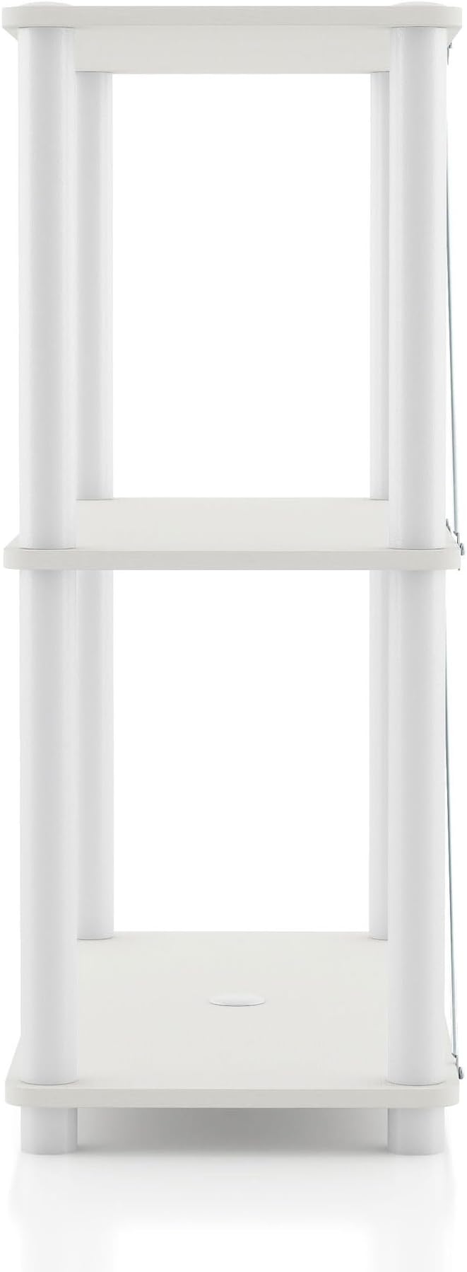 Homes: Inside + Out Apexa Modern 3-Tier Wide Shelving Units, Collectibles Display Shelves, Easy Assembly Standing Shelf, Home Storage Organizer for Living Room, Bedroom, Office, White