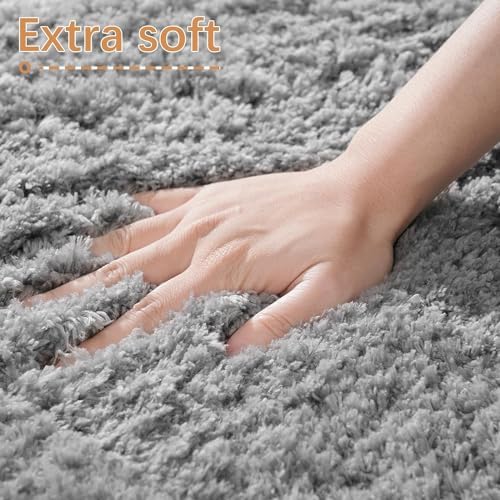 LOCHAS Bathroom Rug Runner 24x48 Inch, Bath Rugs Non Slip, Grey