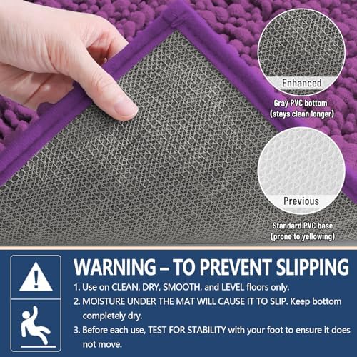 Arotive Bathroom Rugs Mat 24x16, Soft Absorbent Chenille Shaggy Bath Mat