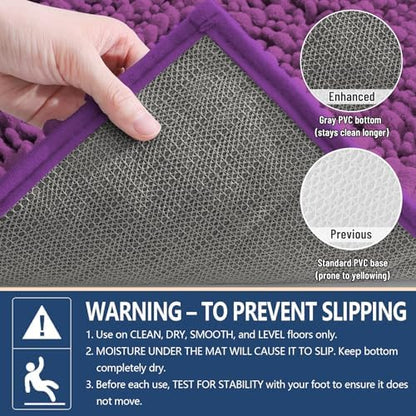 Arotive Bathroom Rugs Mat 30x17, Soft Absorbent Chenille Shaggy Bath Mat