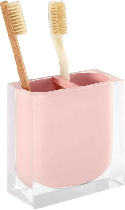 Izod - Toothbrush Holder, Resin Countertop Accessories, Dorm Room Essentials, Guest Bathroom Essentials (Marina Collection, Pink)