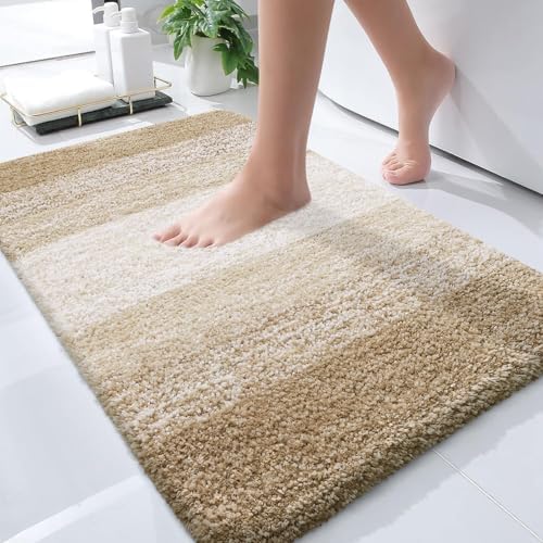 OLANLY Small Bathroom Rugs 35x16, Extra Soft Absorbent Microfiber Bath Rugs