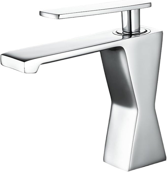 Bathroom Sink Faucet Brass Modern Cold Waterfall Deck Mounted Vessel(B)
