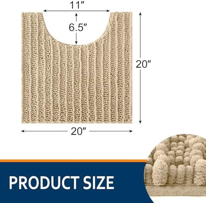 Smiry Bathroom Toilet Rugs U Shaped 20X20, Chenille Bath mats for Toilet