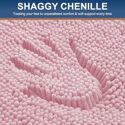 Smiry Bathroom Rugs 30X20, Luxury Chenille Extra Soft Absorbent Bath Mat