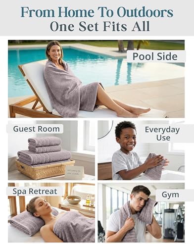 Casa Platino Bath Towel Set Quick Dry 100% Cotton 24 Piece Soft - Platinum