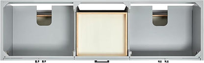 ARIEL Kelly 72-inch Bathroom Vanity with Sink,Solid Wood, 1.5-inch Italian Carrara Marble Countertop & Backsplash, Double Rectangular Porcelain Sink, 4 Soft Closing Doors, 5 Dovetail Drawers, Grey