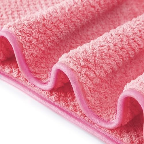 MaopaoBeauty 6 Pack Washcloth Towels Set, Waffle Hand Towels Set, Microfiber Super Soft Highly Absorbent, Sturdy Quick Drying Towels for Bathroom, Gym, Sports, Yoga, Hot Pink