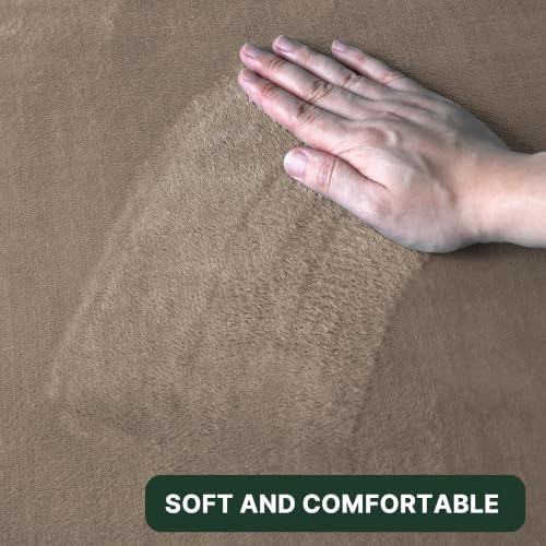 H.VERSAILTEX Bath Mat Memory Foam Bathroom Rug Flannel Velvety Luxury Extra Soft and Absorbent Non Slip Rugs for Bathroom/Bedroom Washable (Curved Set 20"x 32" Plus 20"x 20"U, Taupe)