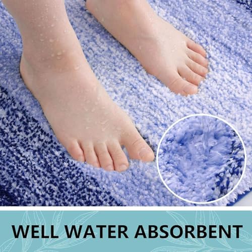 Arotive Microfiber Bathroom Rugs, Shaggy Soft Absorbent Bath Rug, 24x16