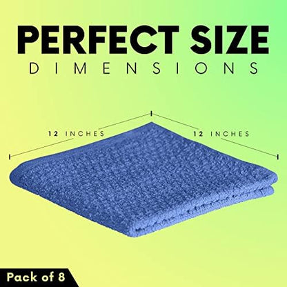 Elaine Karen 100% Cotton Washcloths 8 Pack, Showering, Body & Face, 12x12