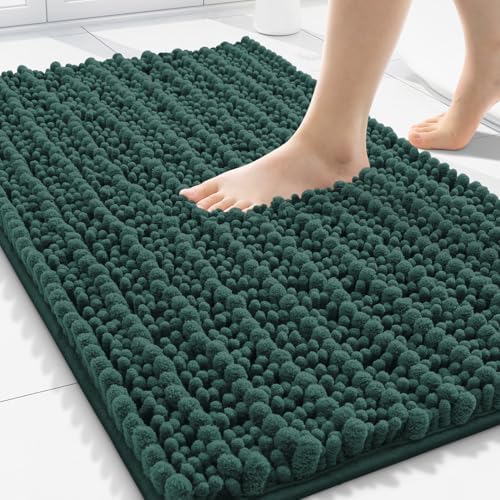 Smiry Bathroom Rugs 30X20, Extra Soft Rubber Backing Chenille Bath Mats