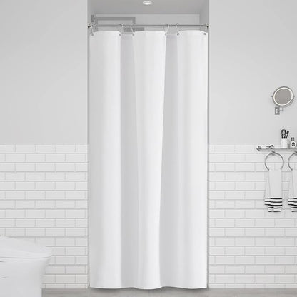 BTTN Stall Fabric Shower Curtain - 36 Inches Linen Textured Heavy Duty Small Cloth Shower Curtain Set with 6 Plastic Hooks, Narrow Hotel Luxury Weighted Shower Curtains for Bathroom - W36 xH72, White