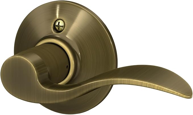 SCHLAGE F170ACC609RH ACC 609 F170 Rh Accent Decorative Dummy Door Lever, 2.72 In Projection X 4-1/8 In L, Antique Brass