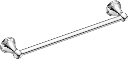 Moen Preston Collection Chrome 24-Inch Single Bathroom Towel Bar, Wall Mounted Hanger for Bath or Kitchen, DN8424CH