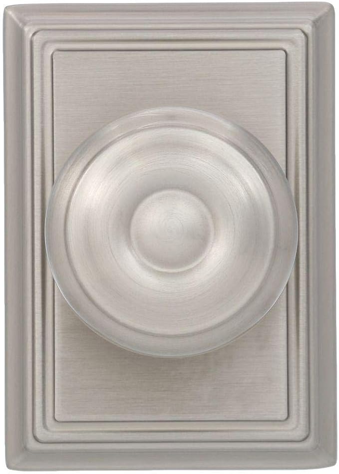 SCHLAGE Georgian Knob with Addison Trim Non-Turning Lock, Satin Nickel (F170 GEO 619 ADD)