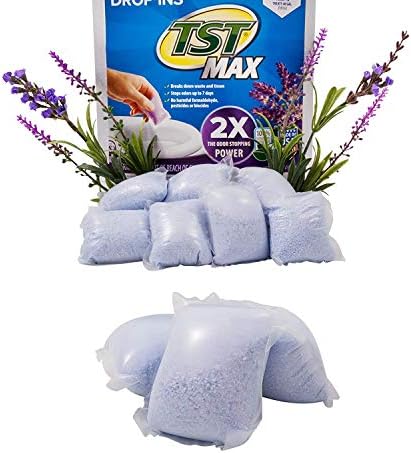 Camco TST MAX RV Toilet Treatment Drop-INs - Control Unwanted Odors and Break Down Waste and Tissue - Septic Tank Safe - Lavender Scent - 10-pack (41556)
